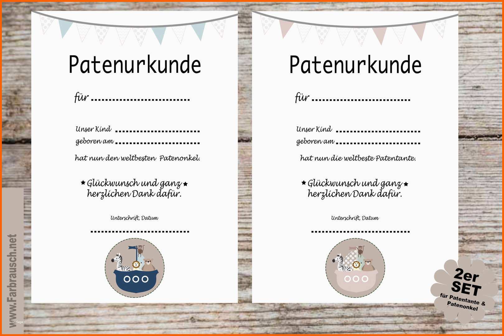 Außergewöhnlich Patenurkunde Patenbrief ♥geschenk Taufpaten
