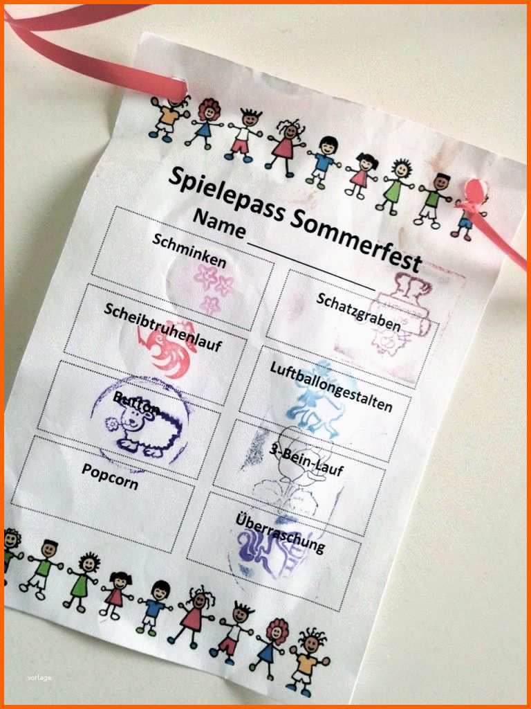Außergewöhnlich Spiele Und Spielepass Für Kindergeburtstag Kinderparty