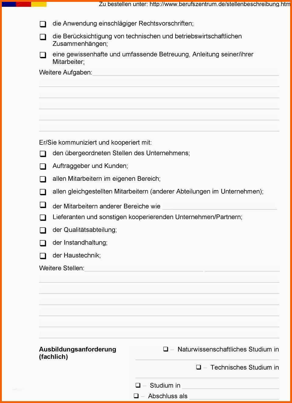 Außergewöhnlich Stellenbeschreibung Vorlage Word Genial ...