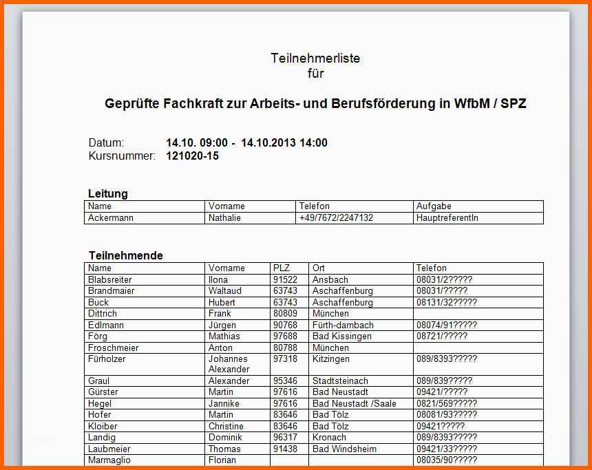 Außergewöhnlich Teilnehmerliste Vorlage Excel Galerien 20 Fertig