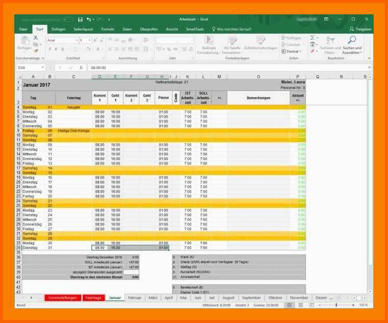 Ausgezeichnet 12 Excel Arbeitszeit Vorlage
