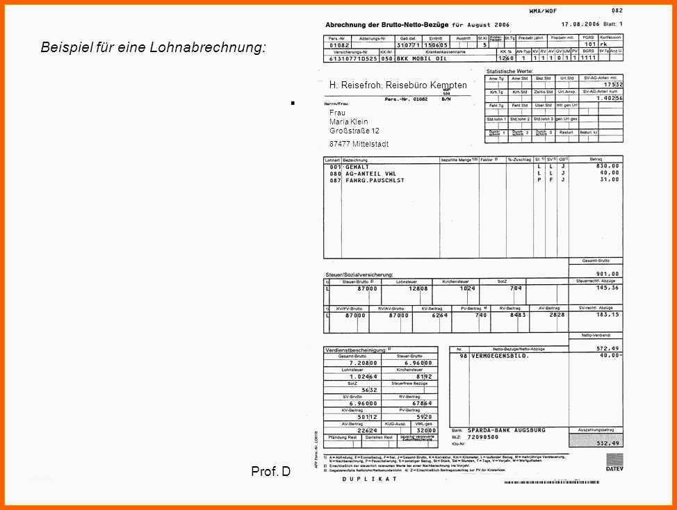 12 lohnabrechnung vorlage word