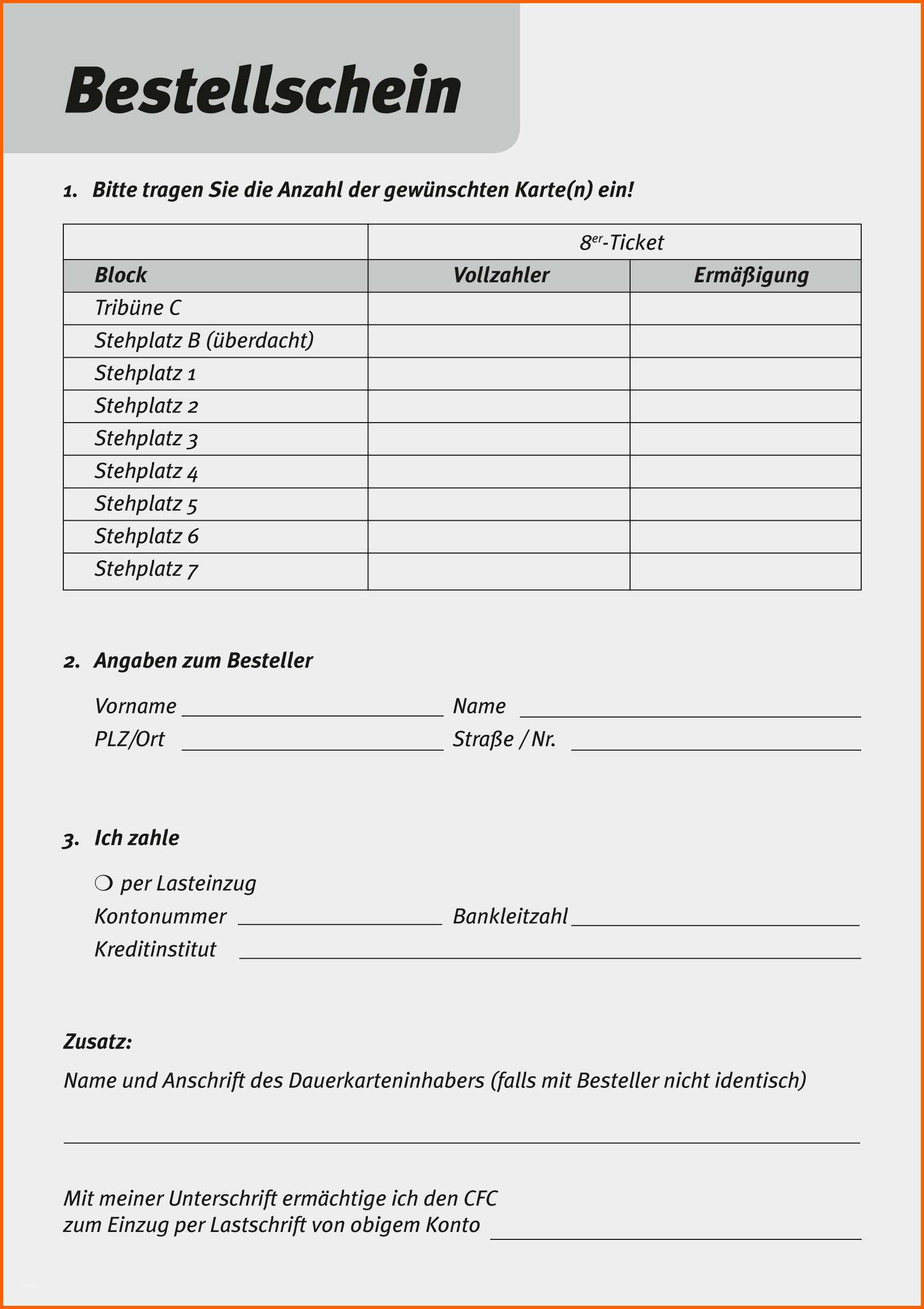 Ausgezeichnet 15 Bestellformular Vorlage