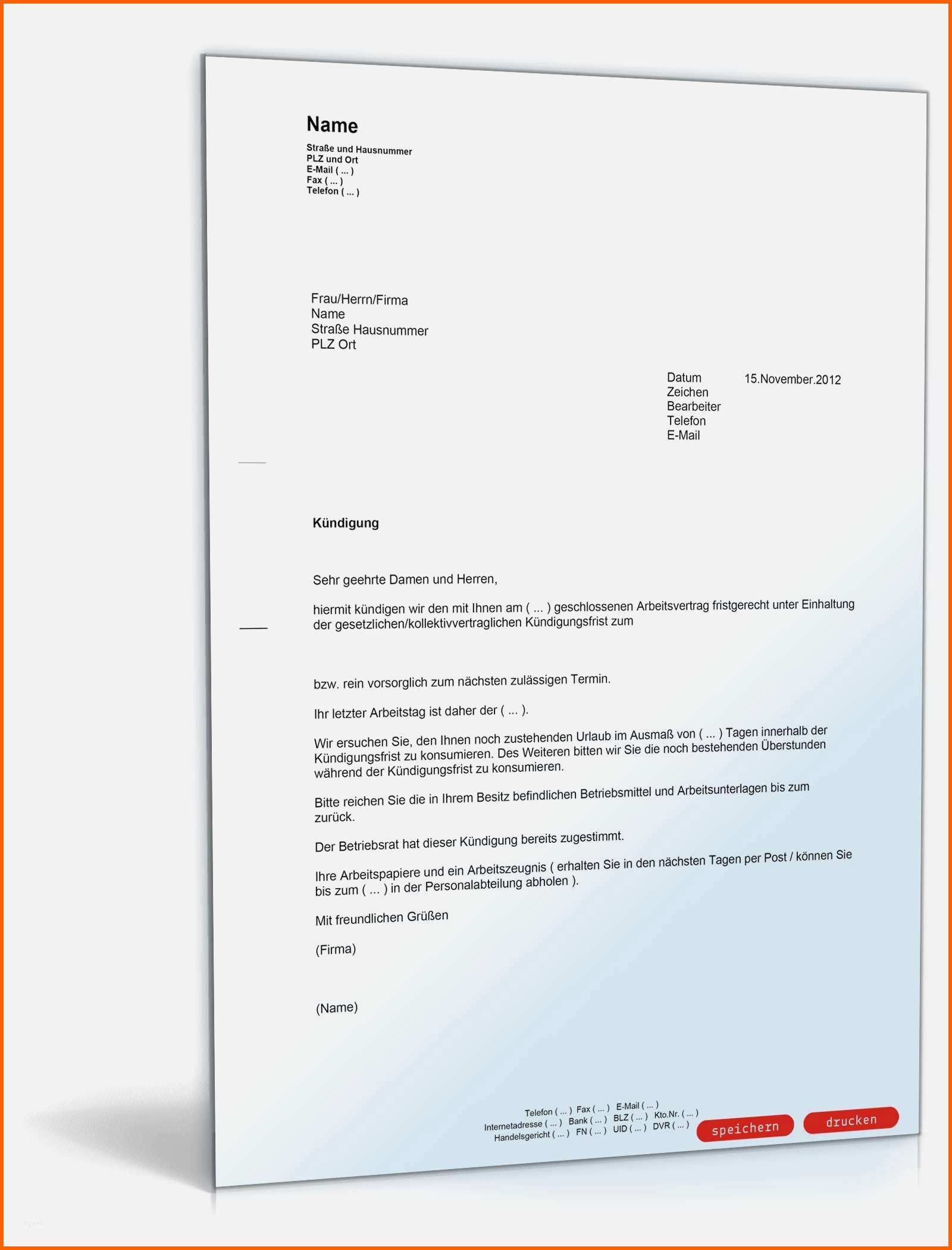 Ausgezeichnet 15 Kündigung Job Vorlage