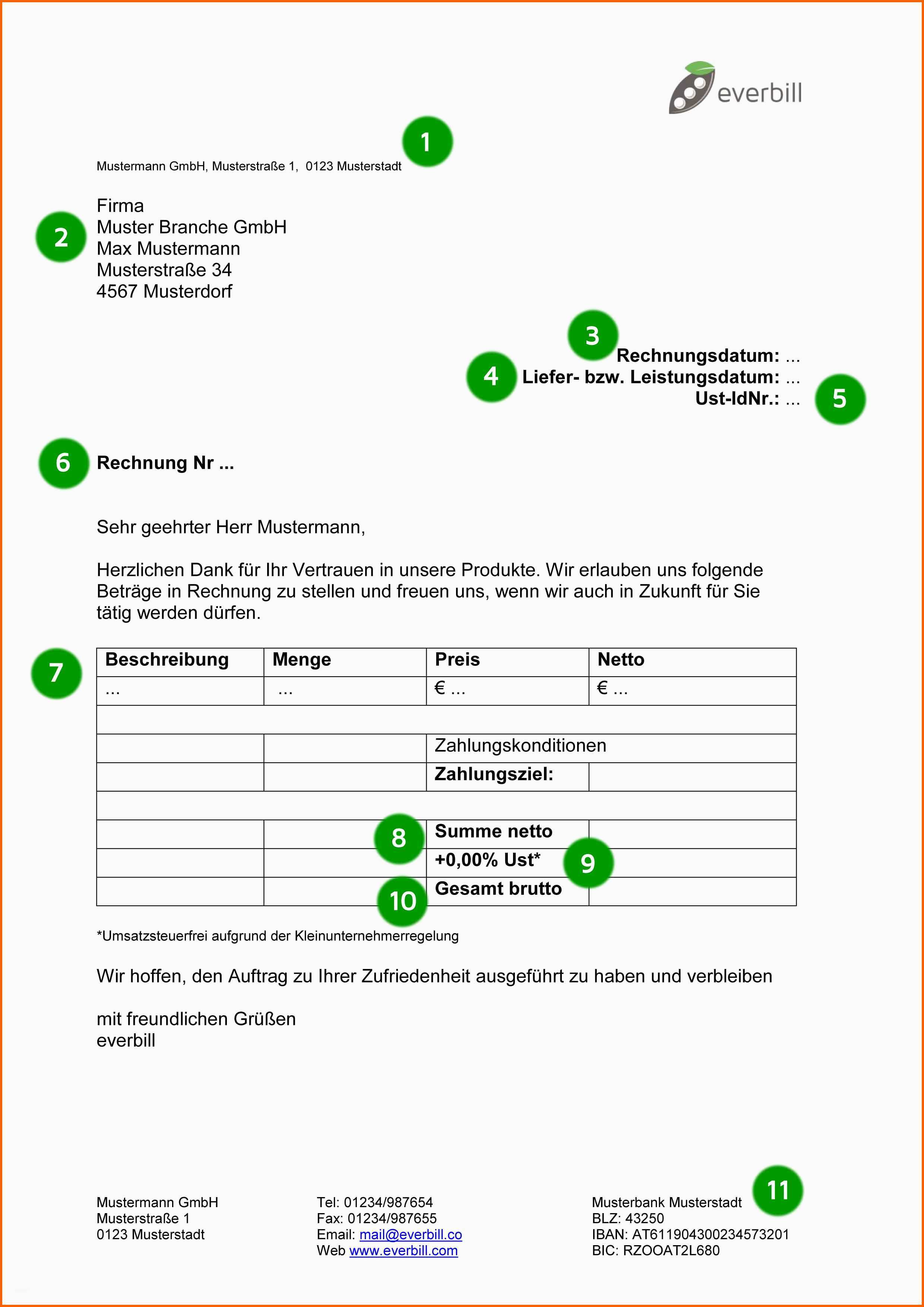 Ausgezeichnet 15 Rechnung Stellen Vorlage