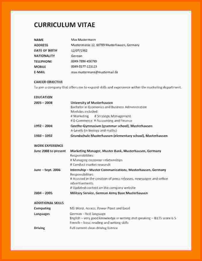 Ausgezeichnet 16 Englisch Cv Vorlage