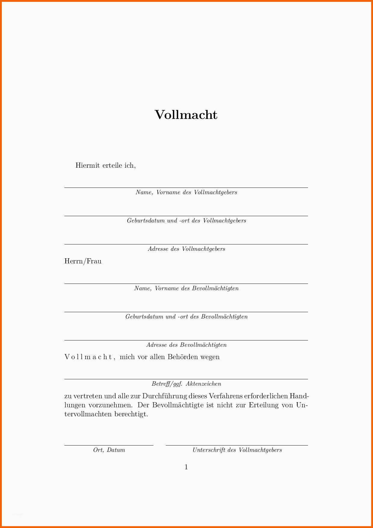 Ausgezeichnet 20 Bankvollmacht Vorlage Kostenlos