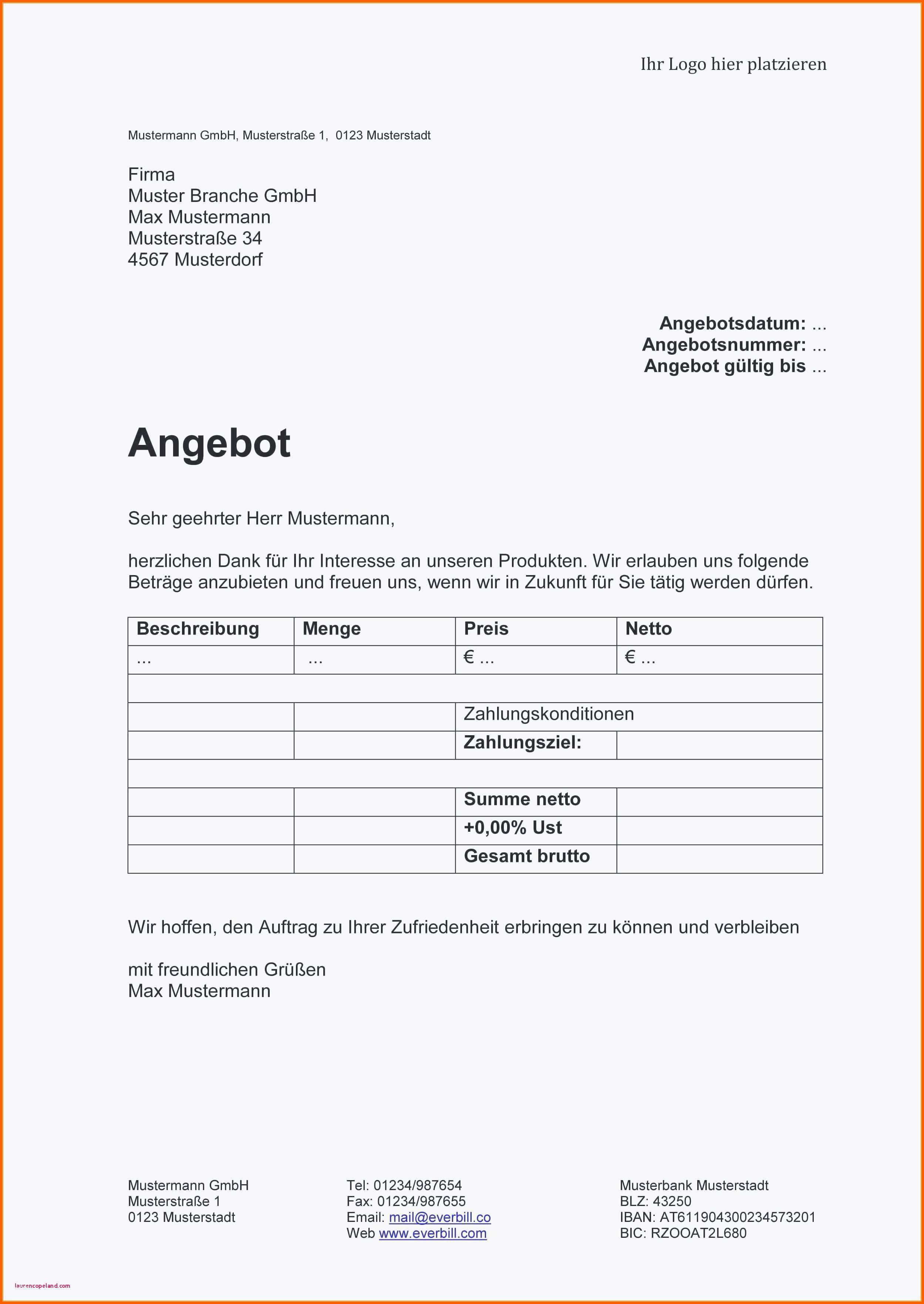 Ausgezeichnet Angebot Richtig Schreiben Vorlage formulierung