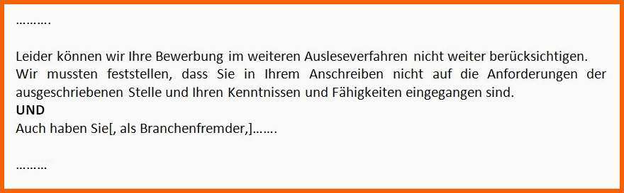 Ausgezeichnet Bewerbungsabsage Variante 5
