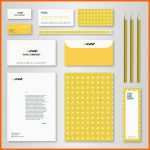 Ausgezeichnet Corporate Identity Vorlage Mit Gelbem Muster Für Brandbook