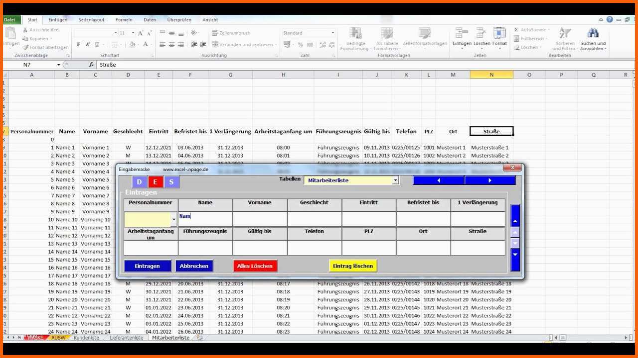 Ausgezeichnet Datenbanken In Excel Aus Flexibler Eingabemaske Erstellen