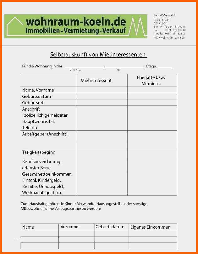 Ausgezeichnet Erstaunlich Selbstauskunft Vorlage 2018 Vorräte