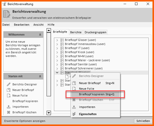 Ausgezeichnet Eulanda software Briefkopf