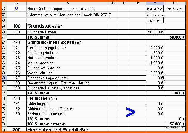 Ausgezeichnet Excel Vorlage Kostenaufstellung Hausbau Ausgezeichnet
