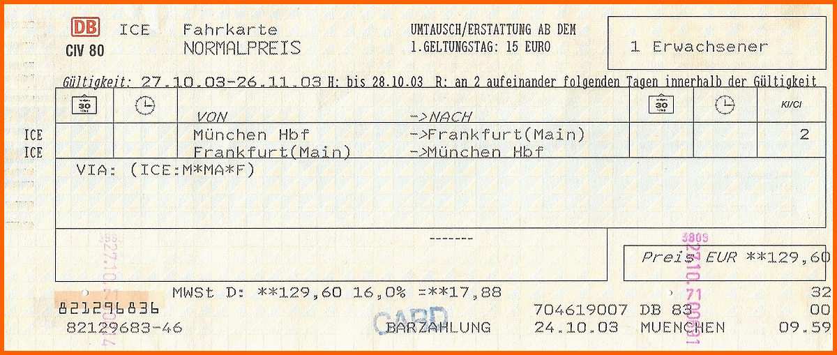 Ausgezeichnet Fahrkarte –