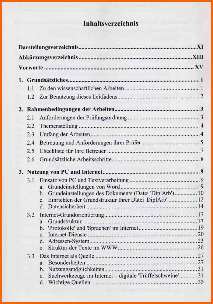 Ausgezeichnet Inhaltsverzeichnis