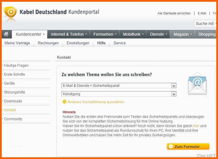 Ausgezeichnet Kabel Deutschland Sicherheitspaket Kündigen – so Gehts