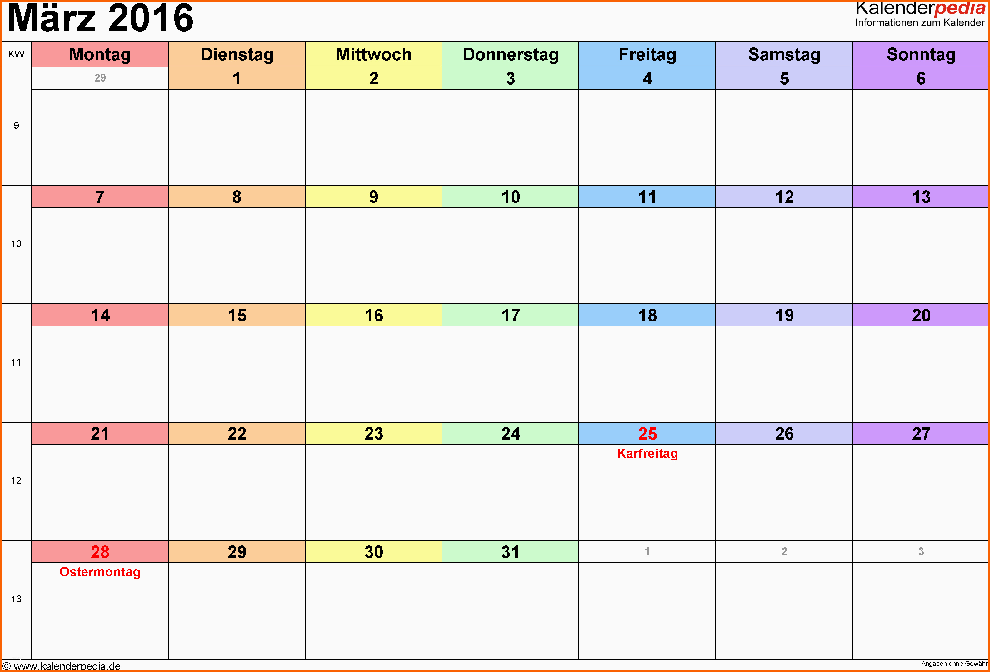 Ausgezeichnet Kalender März 2016 Als Word Vorlagen