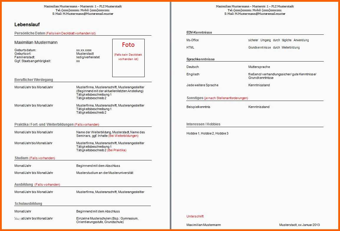 Ausgezeichnet Karrierebibel Lebenslauf