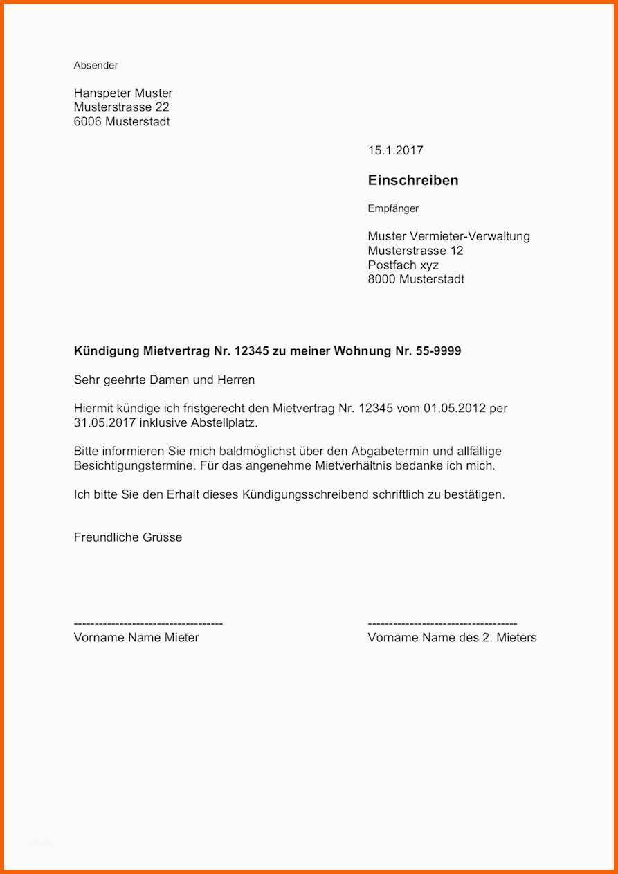 Ausgezeichnet Kündigung Wohnung Mietvertrag Vorlage