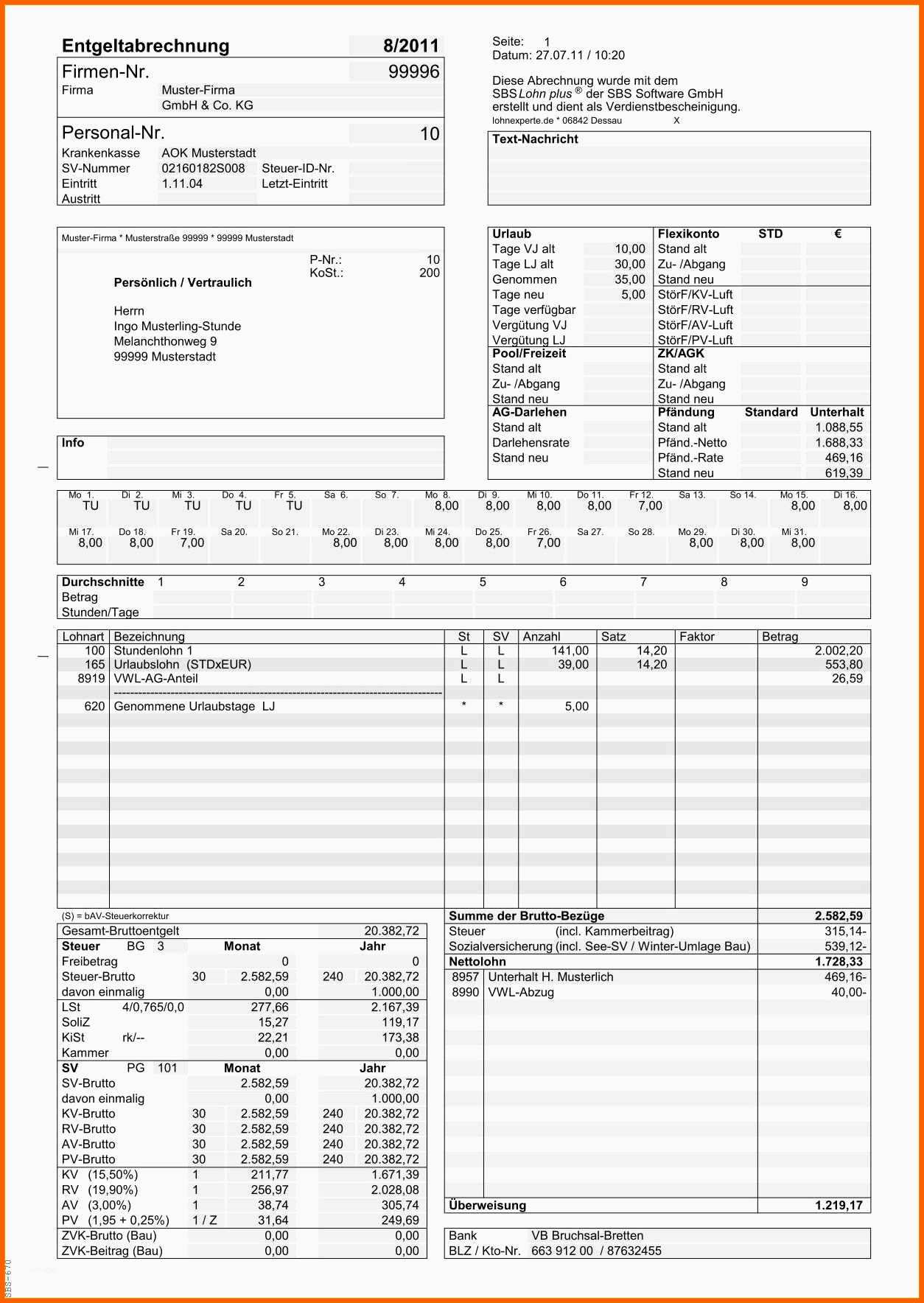 Ausgezeichnet Lohnabrechnung Muster Excel Kostenlos Mit Different 15