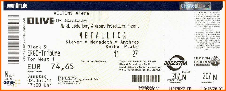 Ausgezeichnet Metallica tour 2017 2018 Kvelertak Seite 4