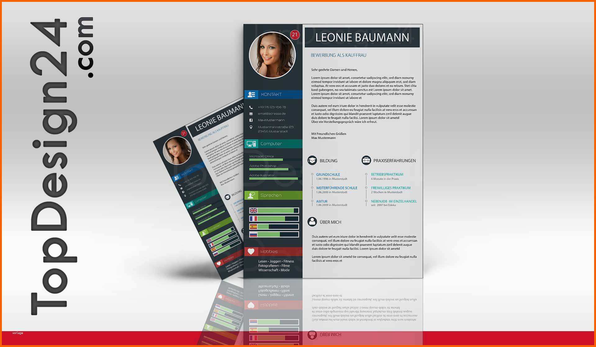 Ausgezeichnet Moderne Bewerbung topdesign24 Ideales Deckblatt