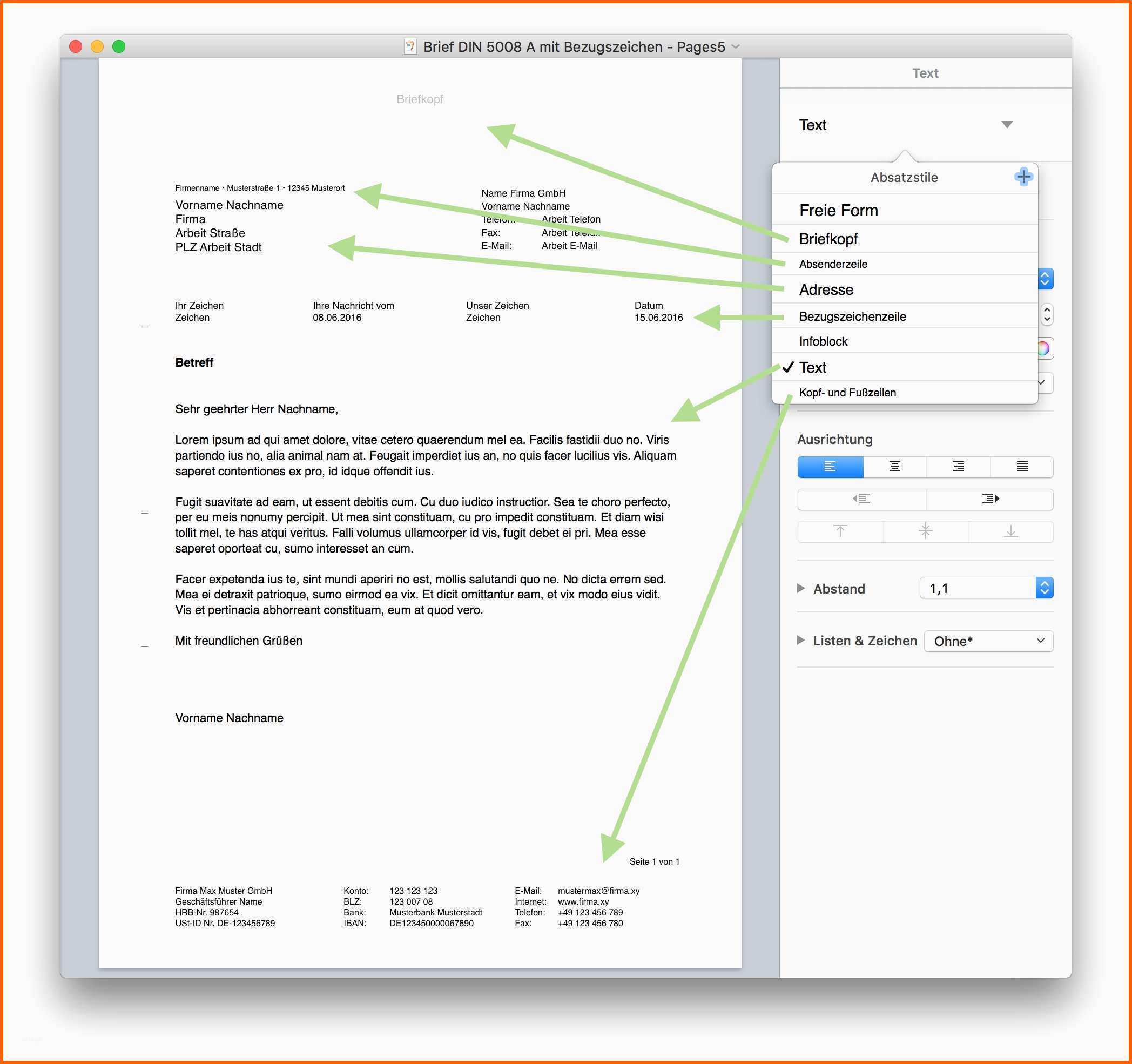 Ausgezeichnet Pages norm Din 5008 Brief Vorlage