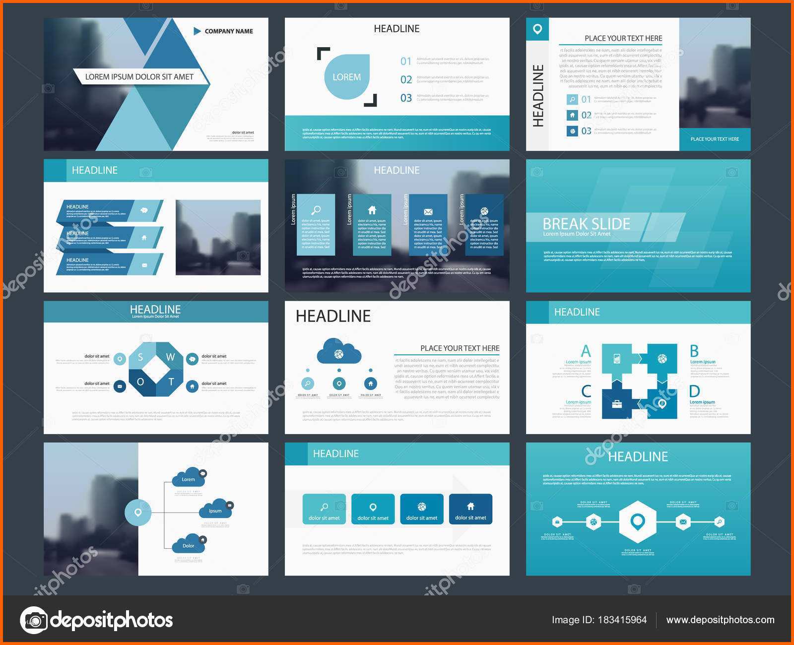 Ausgezeichnet Powerpoint Präsentation Vorlage Design Vektor Infografik