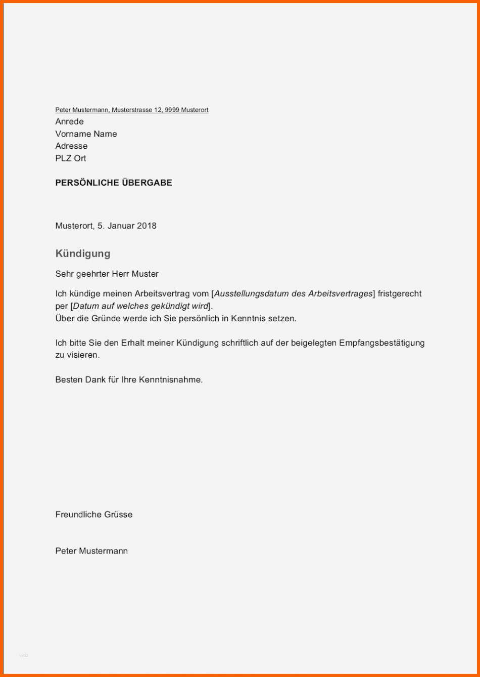 Ausgezeichnet Sympathisch Musterschreiben Kündigung Arbeitnehmer Word