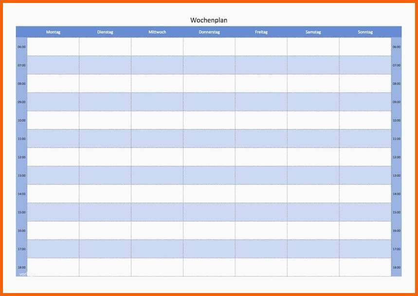 Ausgezeichnet Wochenplan Vorlage Excel