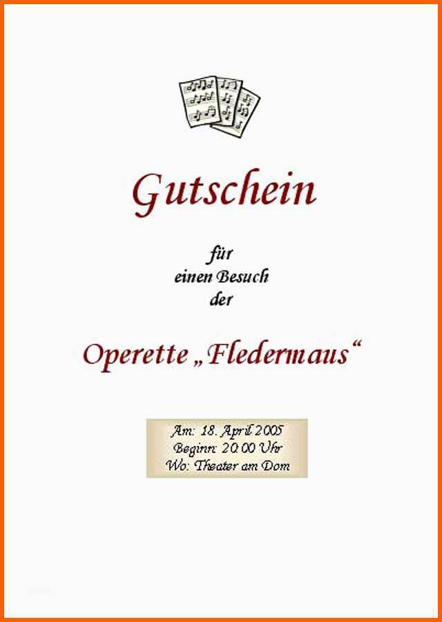 Word Vorlage fuer Geschenk Gutschein