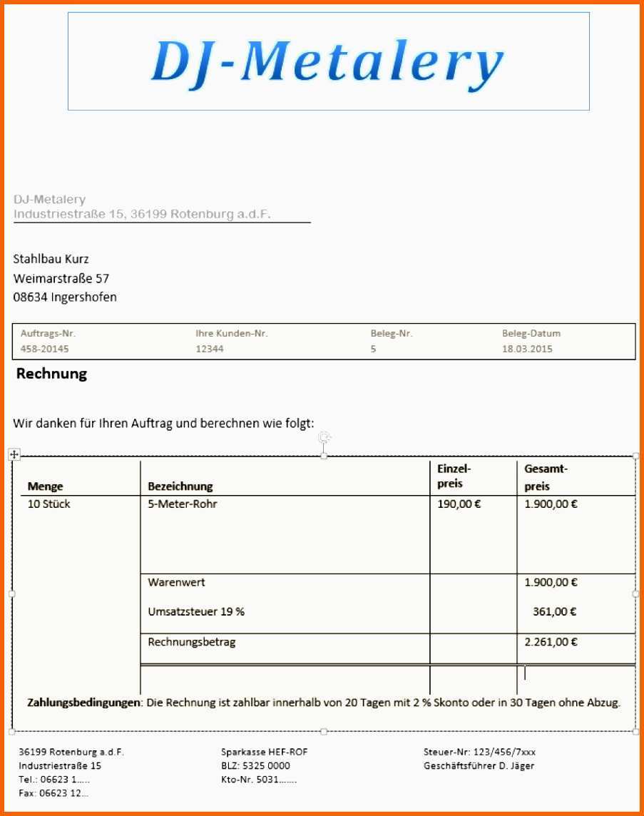Ausnahmsweise 11 Rechnungsvorlage Dienstleistung Kleinunternehmer