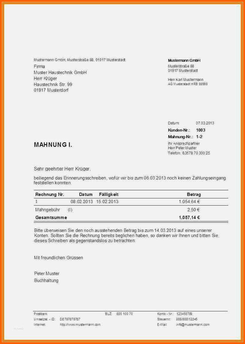 Ausnahmsweise 11 Zahlungserinnerung Vorlage Kostenlos