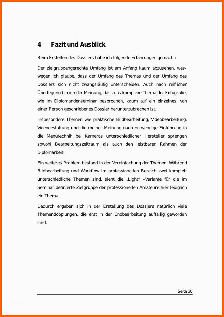 Ausnahmsweise 15 Fazit Facharbeit Beispiel