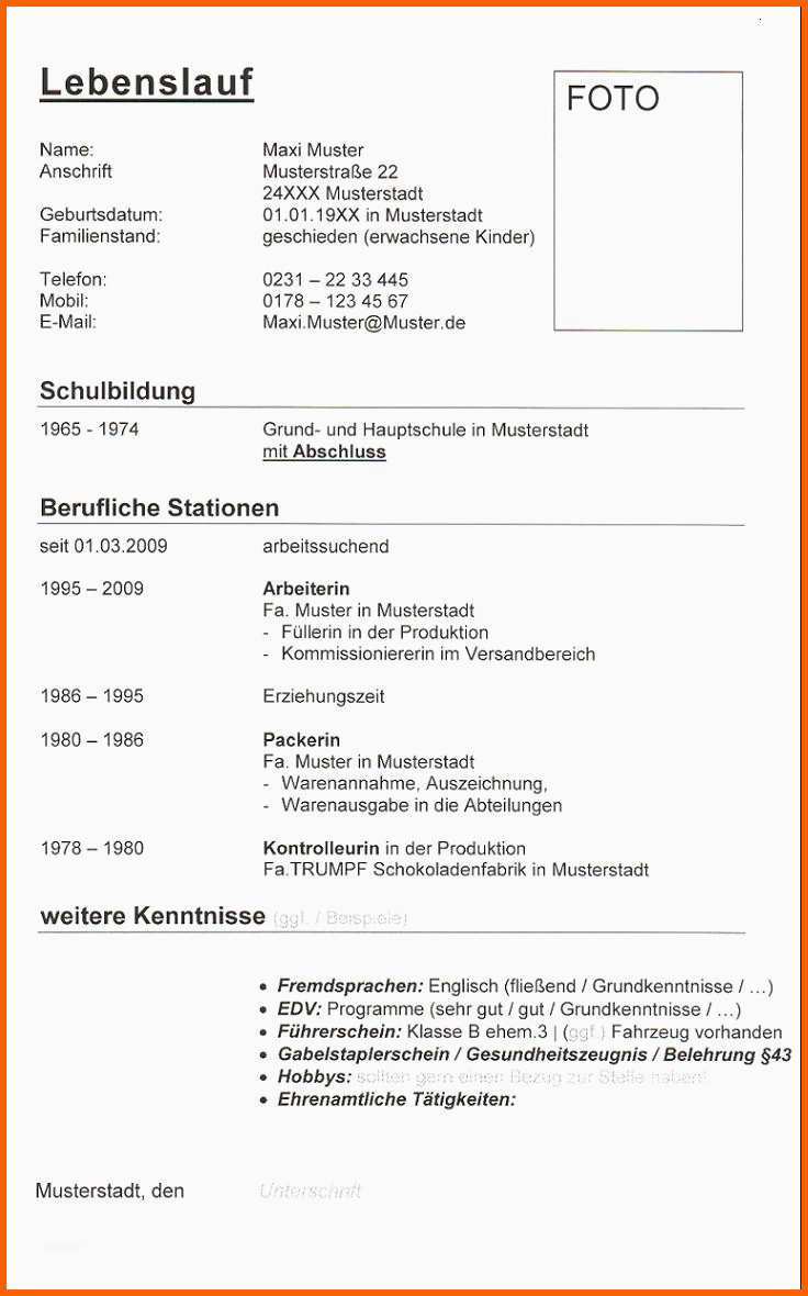 Ausnahmsweise 20 Openoffice Lebenslauf Vorlage