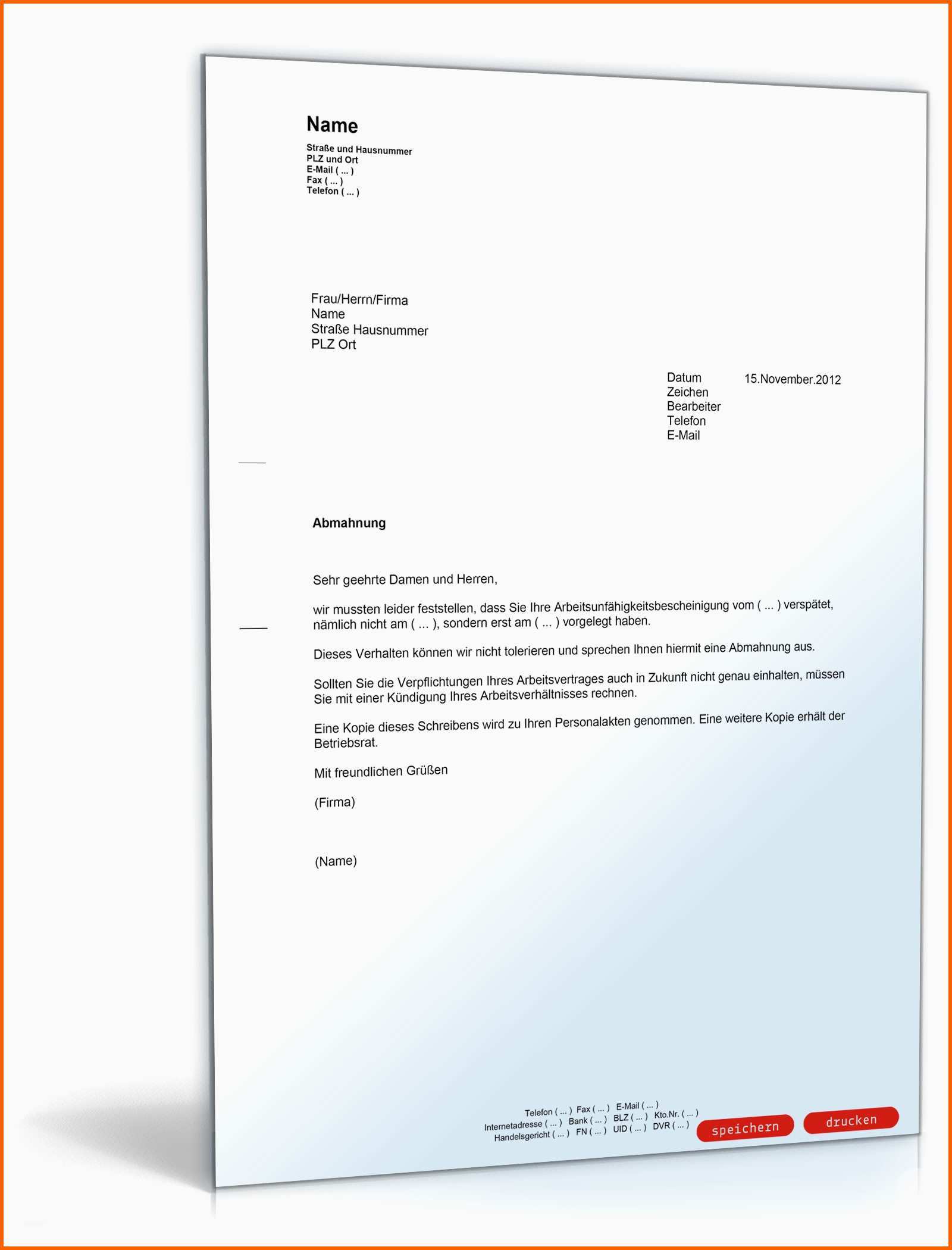 Ausnahmsweise Abmahnung Verspätete Arbeitsunfähigkeitsbescheinigung