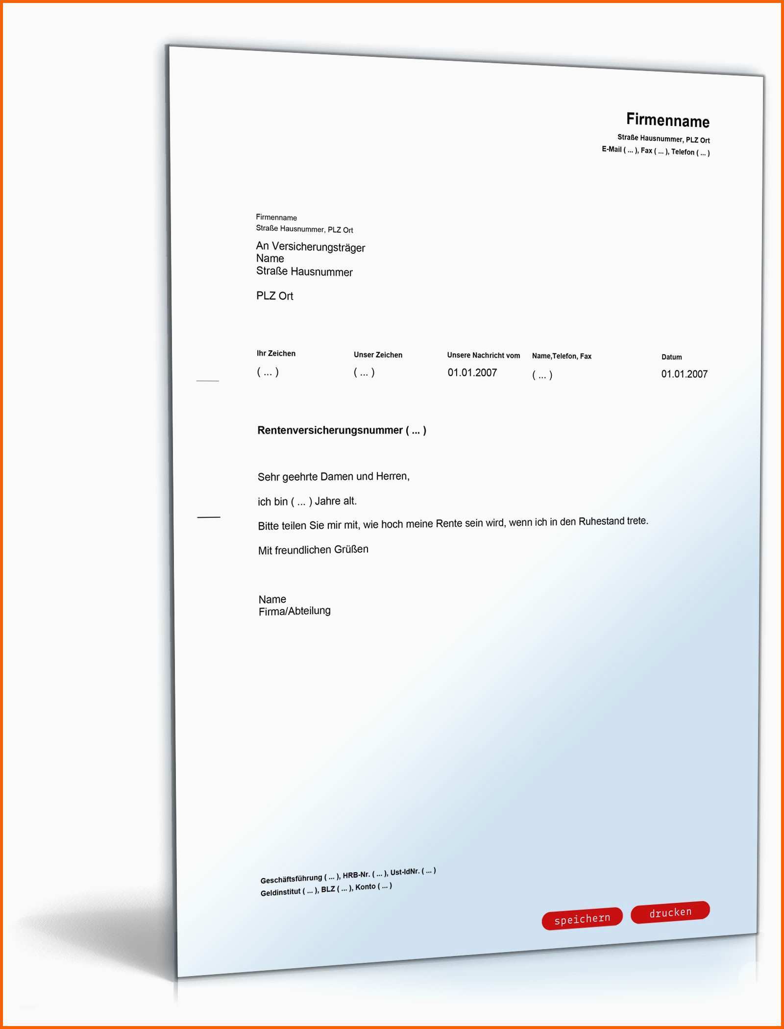 Ausnahmsweise Anfrage Rentenkasse Höhe Der Rente Muster Vorlage Zum