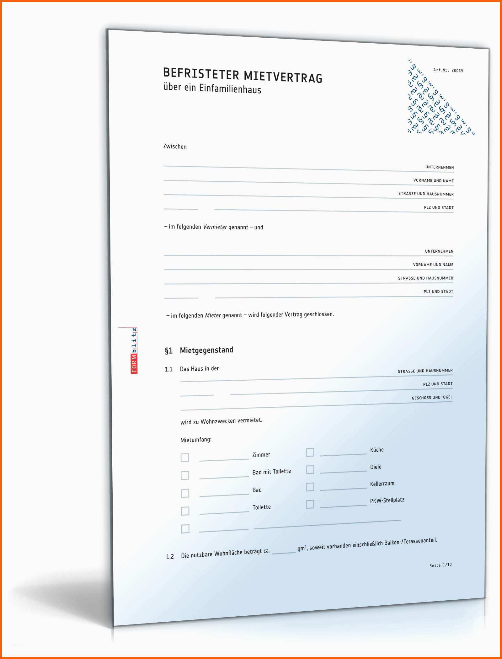 Ausnahmsweise Befristeter Mietvertrag Einfamilienhaus Muster Zum Download