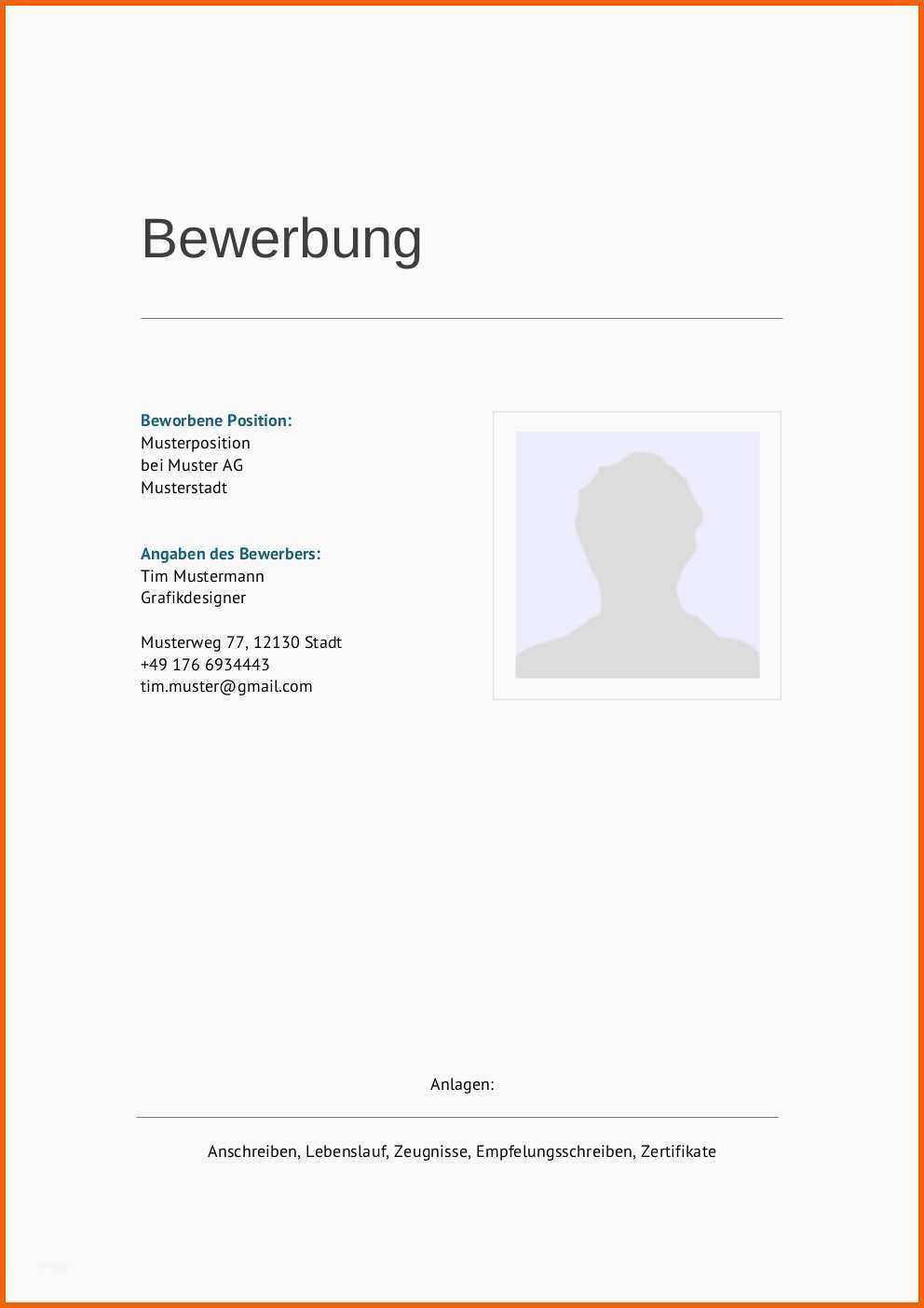 Ausnahmsweise Bewerbung Deckblatt Muster Vorlage 7