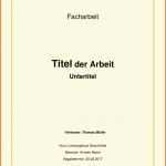 Ausnahmsweise Deckblatt Hausarbeit Vorlage Bewundernswert Word Vorlage