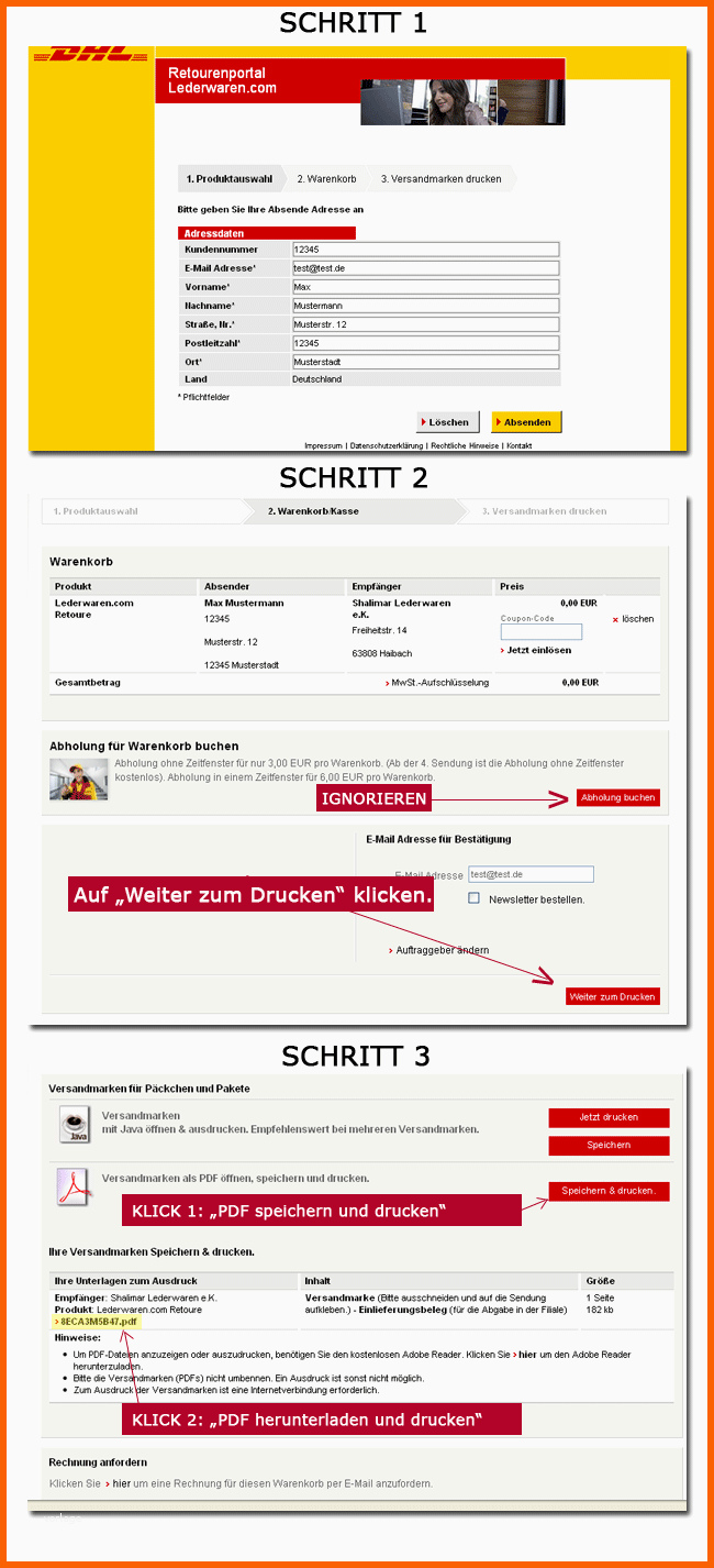 Ausnahmsweise Dhl Paketschein Anleitung