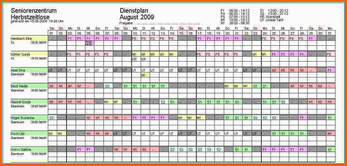Ausnahmsweise Dienstplan Excel Vorlage Best 5 Nstplan Vorlage
