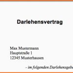 Ausnahmsweise [download] Darlehensvertrag Word Vorlage Einfach