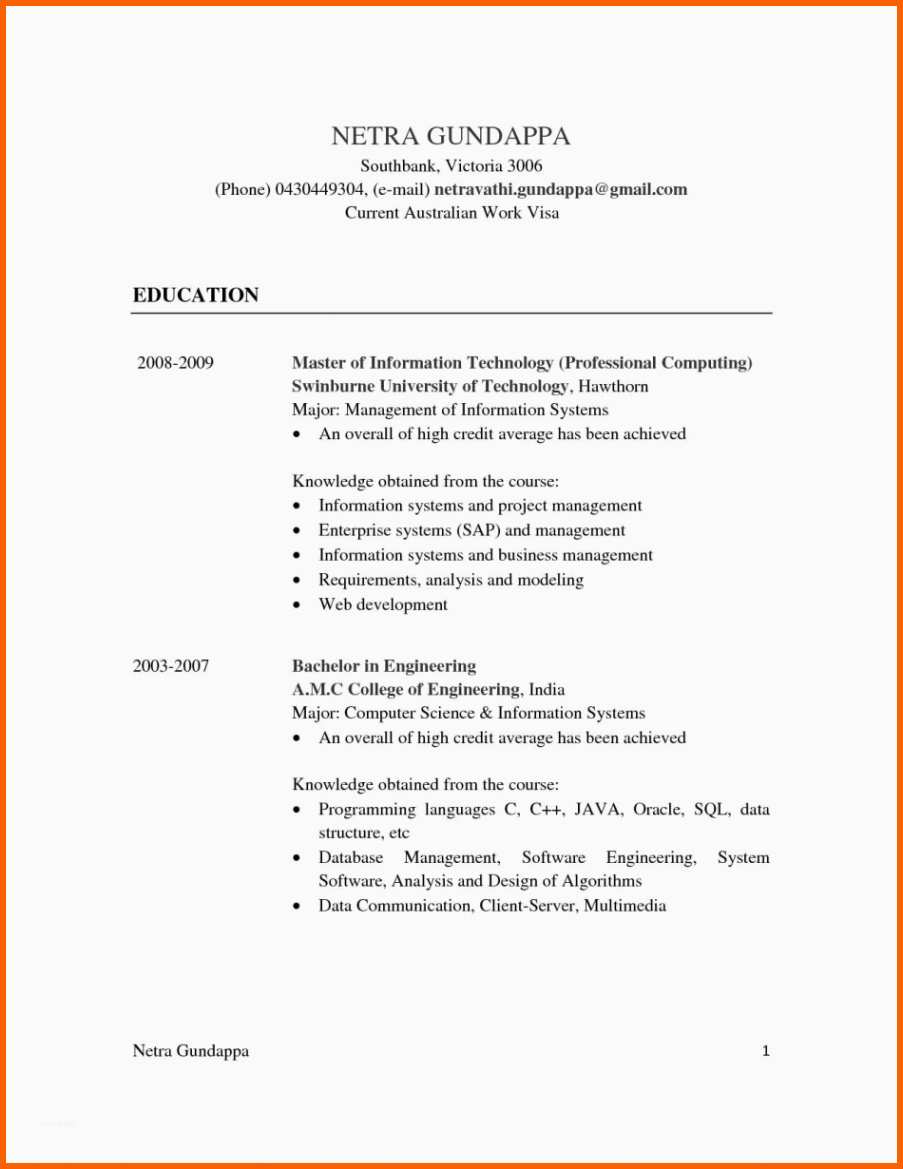 Ausnahmsweise Erfreulich Cv Vorlage Australien Handgeschriebener