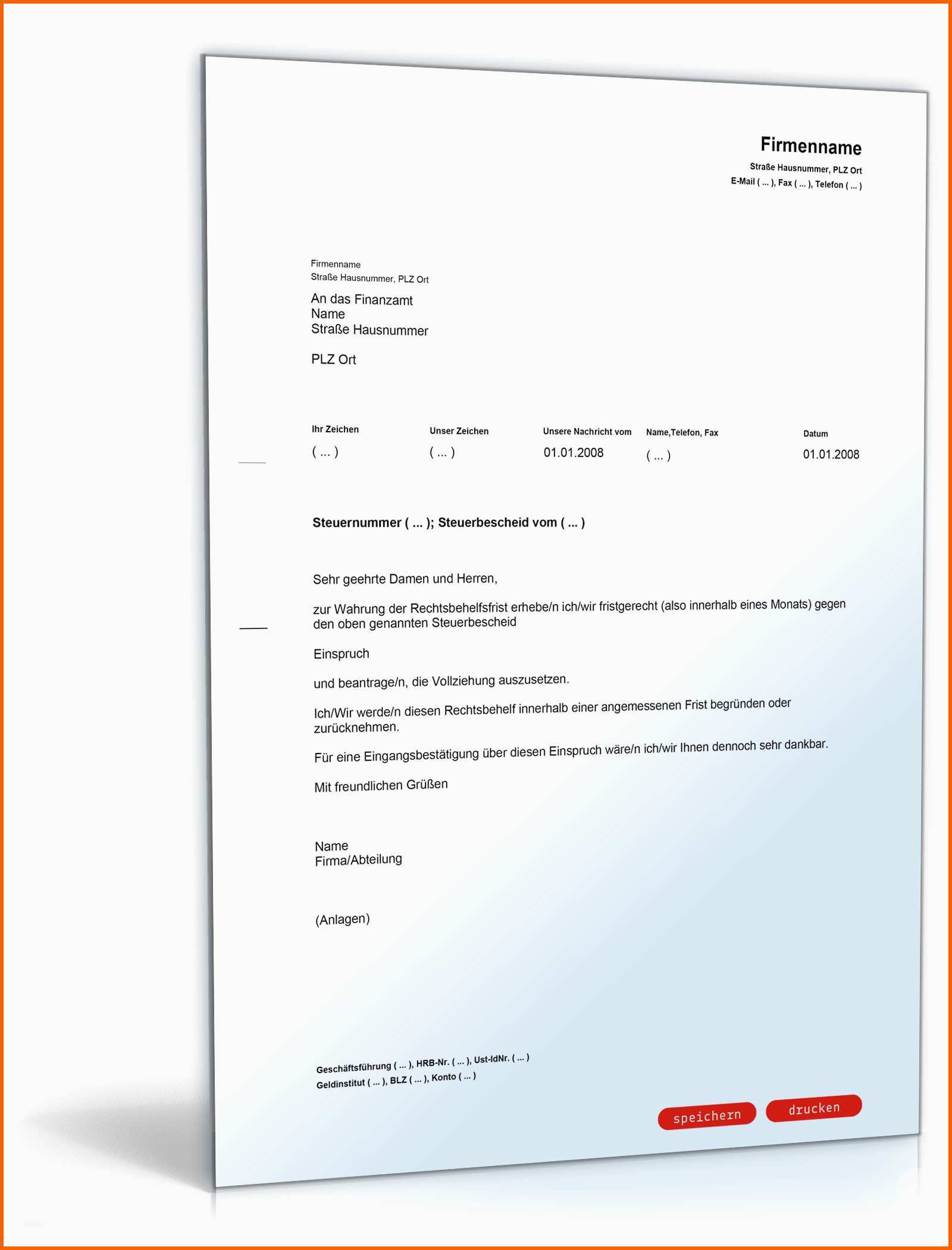 Ausnahmsweise Fristwahrender Einspruch Gegen Steuerbescheid Muster