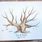 Ausnahmsweise Hochzeit Gast Buch Baum Fingerabdruck Baum Hand Gemalt