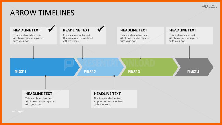 Ausnahmsweise Powerpoint Timeline Pfeile Zeitstrahl Vorlage