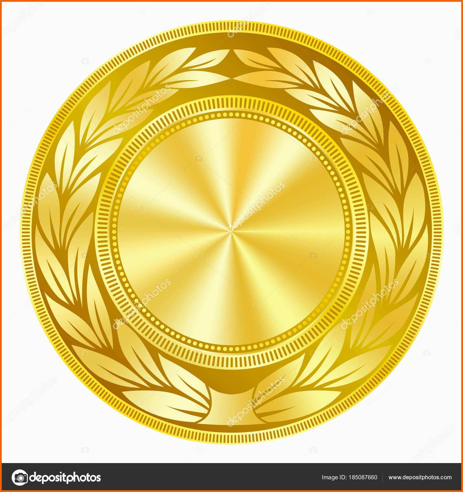 Ausnahmsweise Vergoldete Medaille Vorlage Mit Polierten Glanz Effekt
