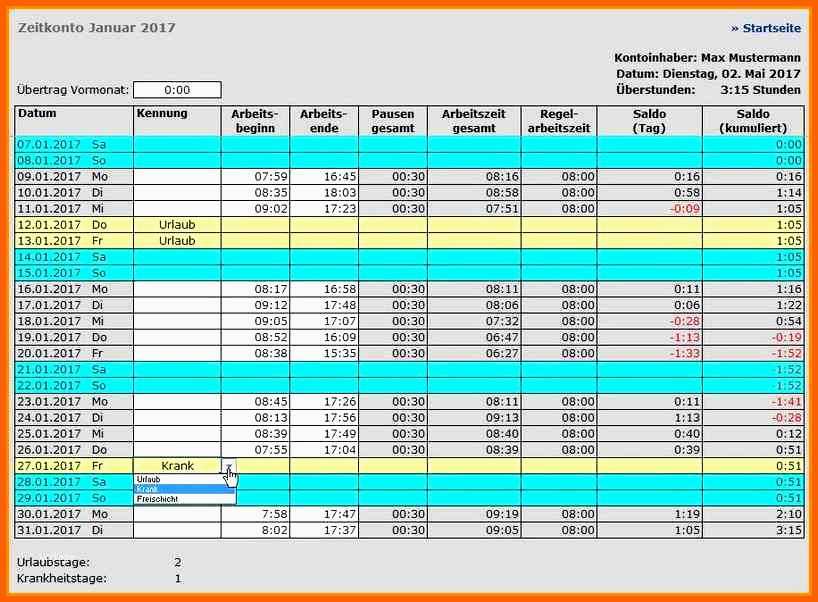 Ausnahmsweise Zeiterfassung Excel Vorlage Kostenlos 2016 Brief